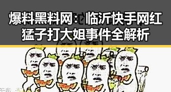 爆料黑料网：临沂快手网红猛子打大姐事件全解析