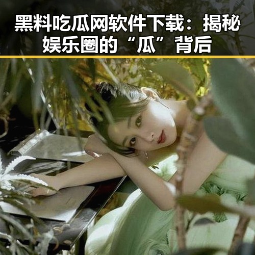 黑料吃瓜网软件下载:揭秘娱乐圈的“瓜”背后
