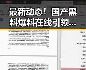 最新动态!国产黑料爆料在线引领吃瓜第一站风潮