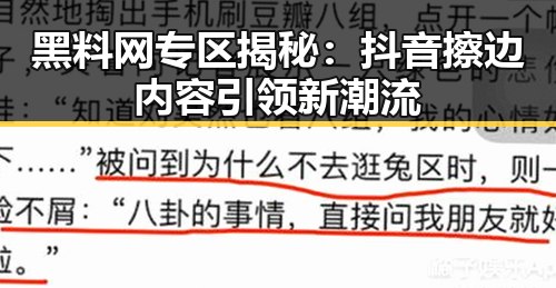 黑料网专区揭秘：抖音擦边内容引领新潮流